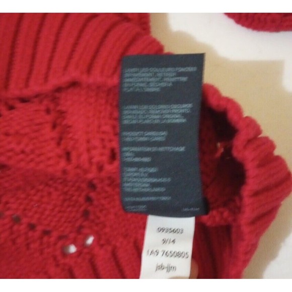 Tommy Hilfiger Women's Large Popcorn Knit Sweater Long Sleeve Embroidered Crew - Picture 4 of 9